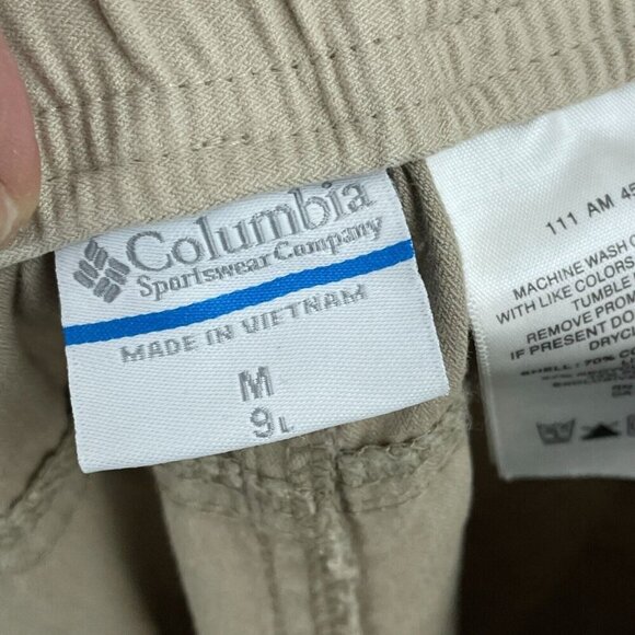 Columbia Mens M Cargo Shorts Medium Khaki With Pockets & Elastic Waist 4765 - Picture 6 of 9